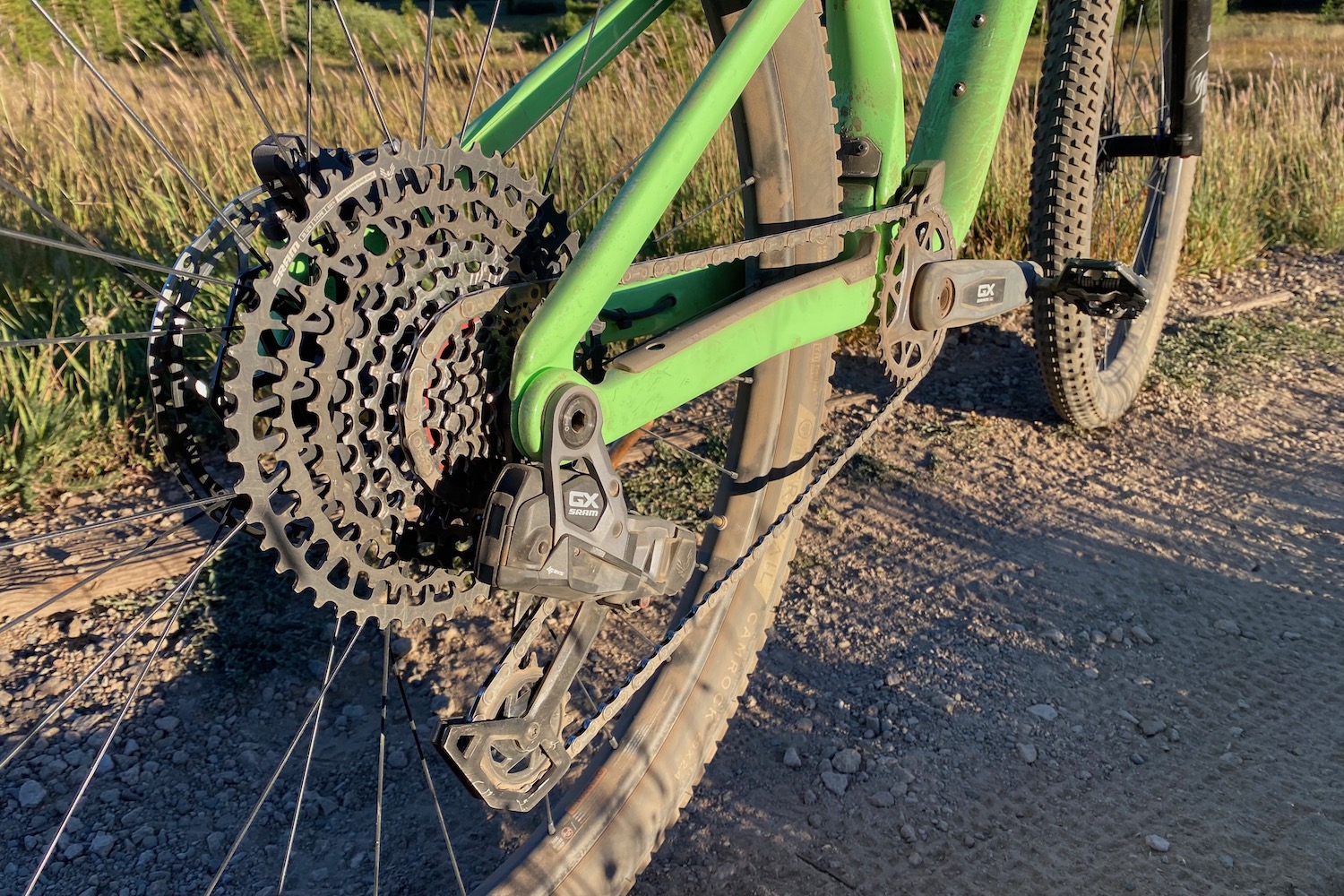 the GX AXS wireless drivetrain on the Salsa Spearfish