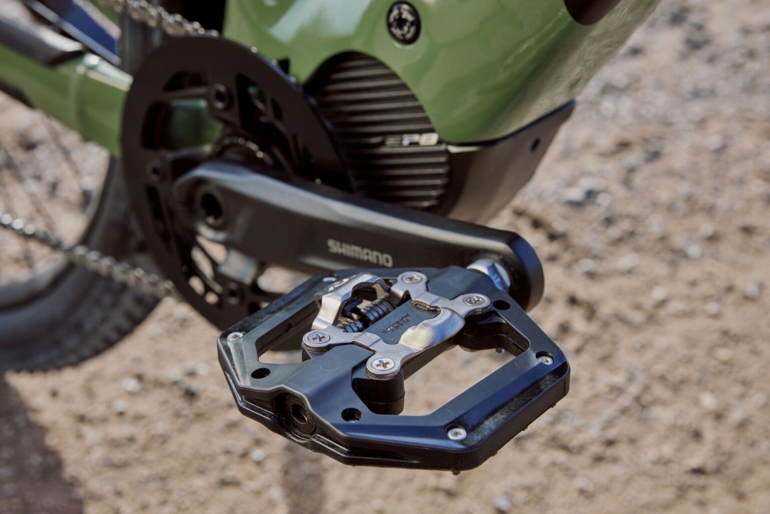 the clip side of the Shimano PD-EH510 hybrid pedal