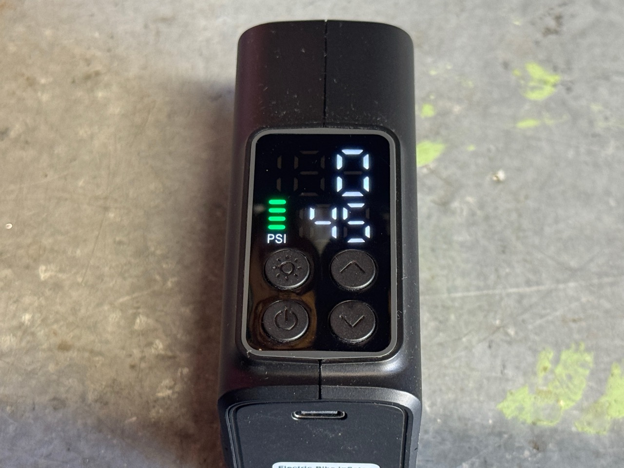 State Bicycle Electric Bike Inflator display and buttons