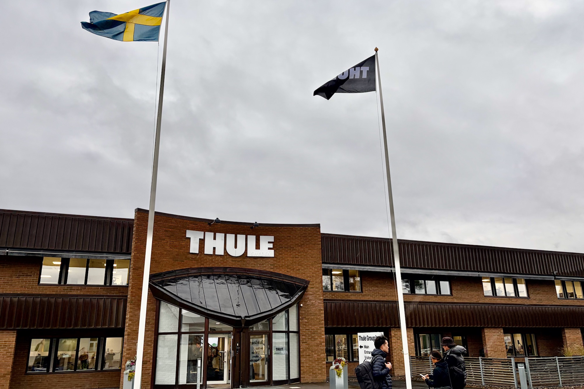 The main entrance of the Thule Hillerstorp facility and Test Center