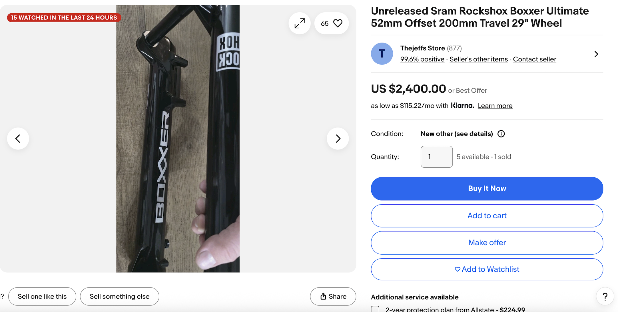 Unreleased RockShox Boxxer on eBay