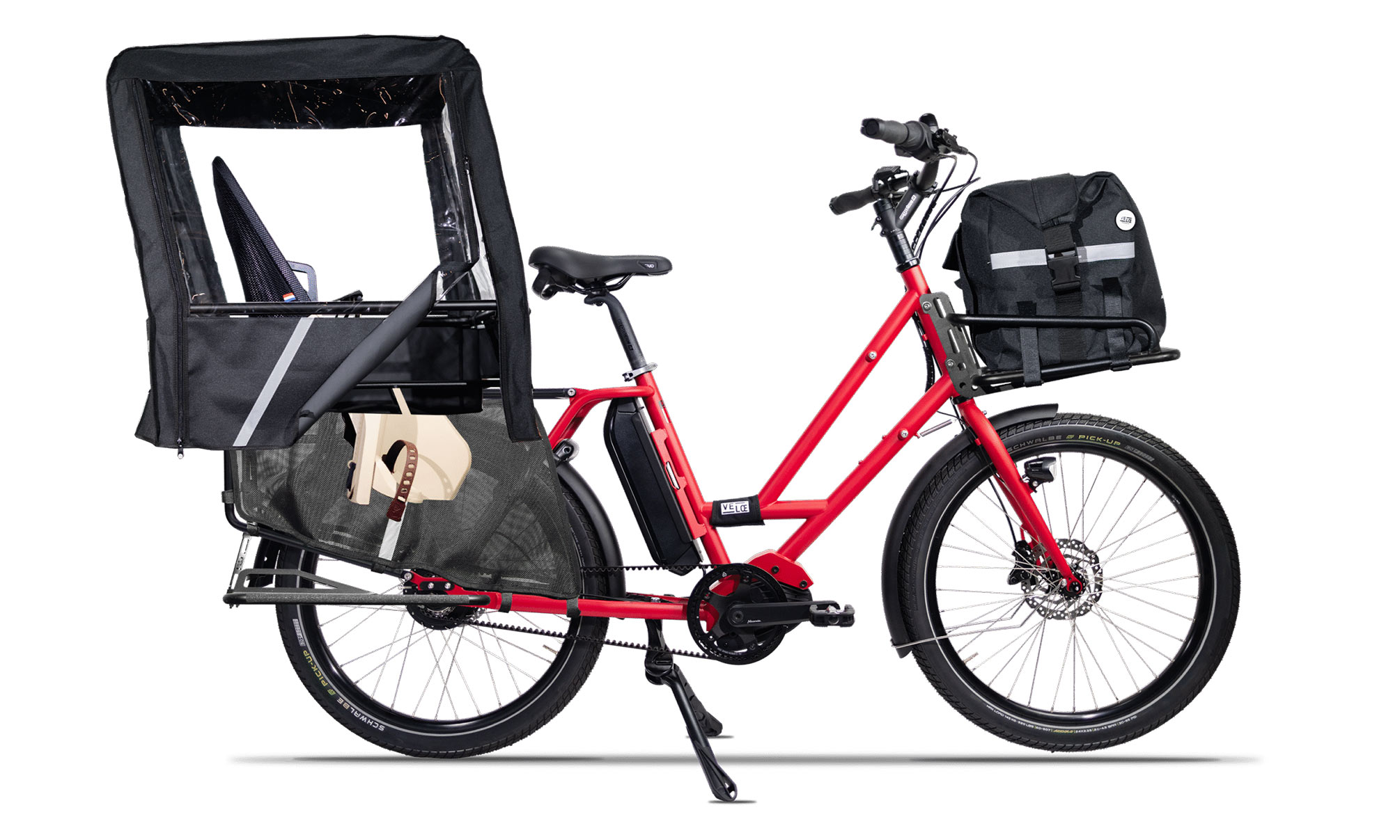 Veloe Multi fully loaded steel cargo bike made in Italy