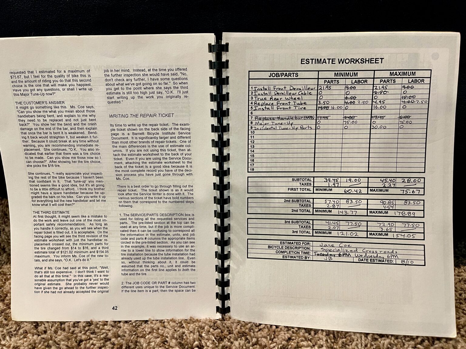 remembering John Barnett BBI worksheets