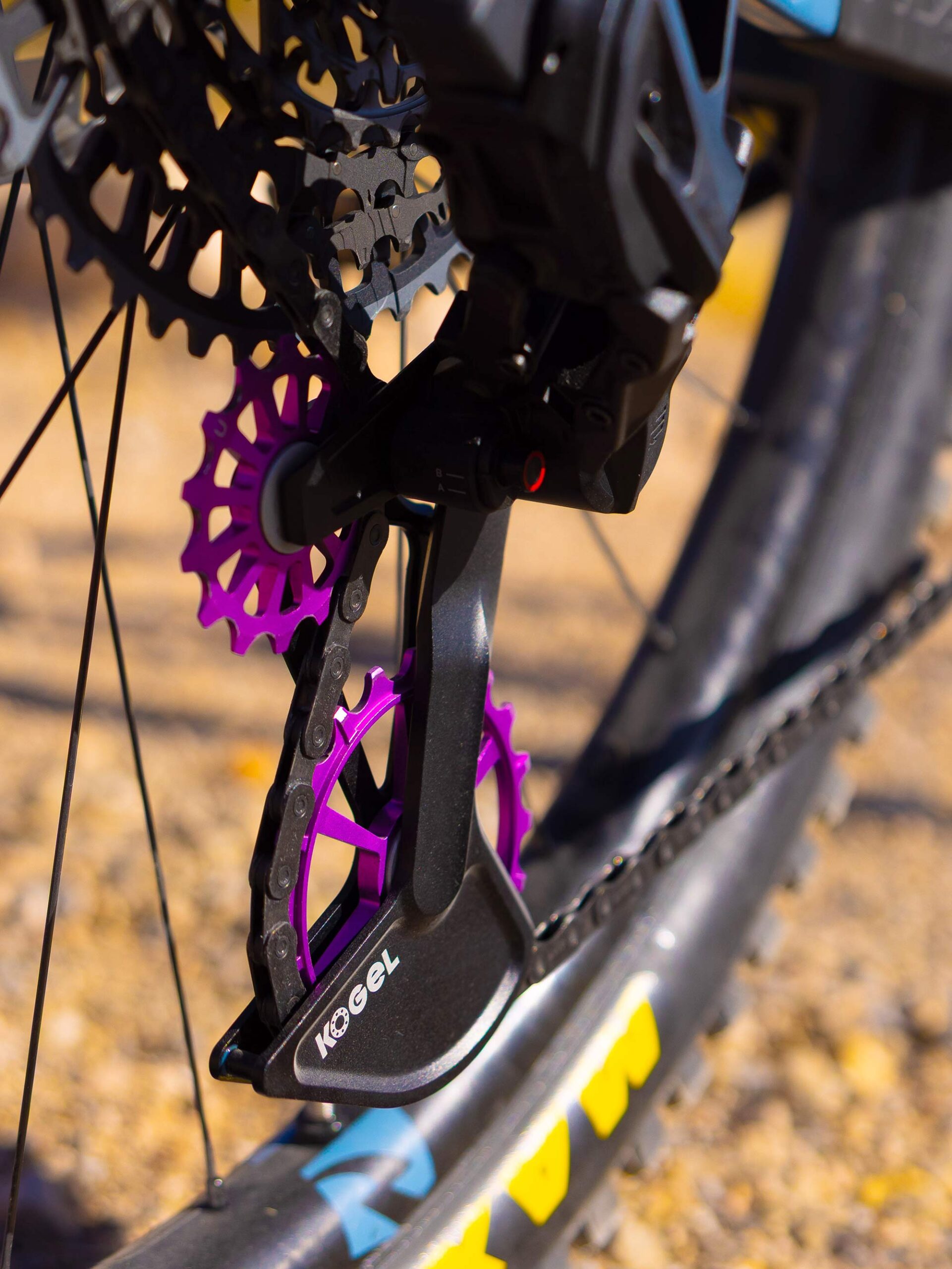 kogel kolossos speed oversized derailleur pulley cage for new sram transmission t-type derailleurs.
