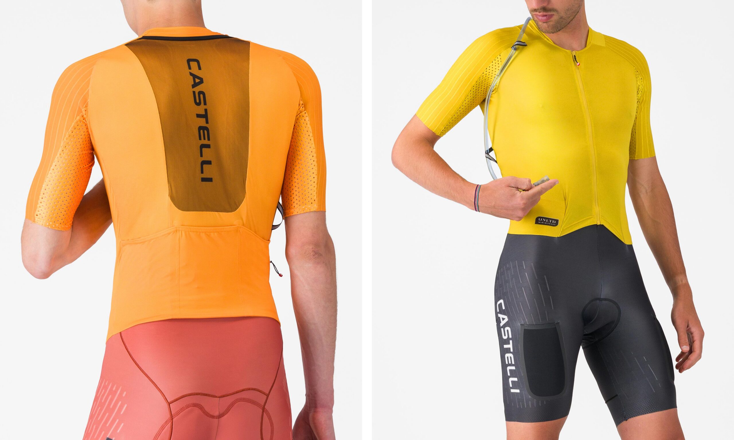 Castelli Unlimited aerodynamic gravel racing Skinsuit, front & back details