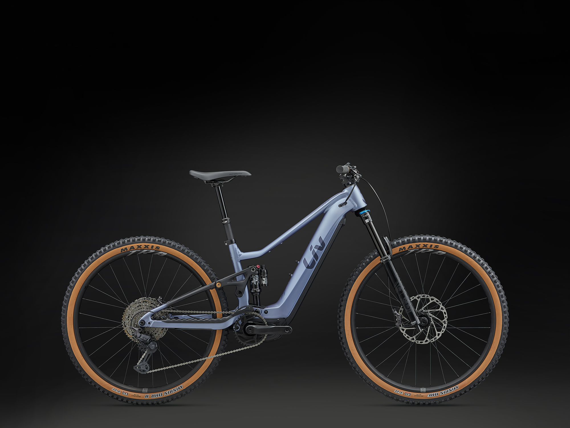 Liv Embolden E+ e-bike with 140mm of travel and 150mm fork