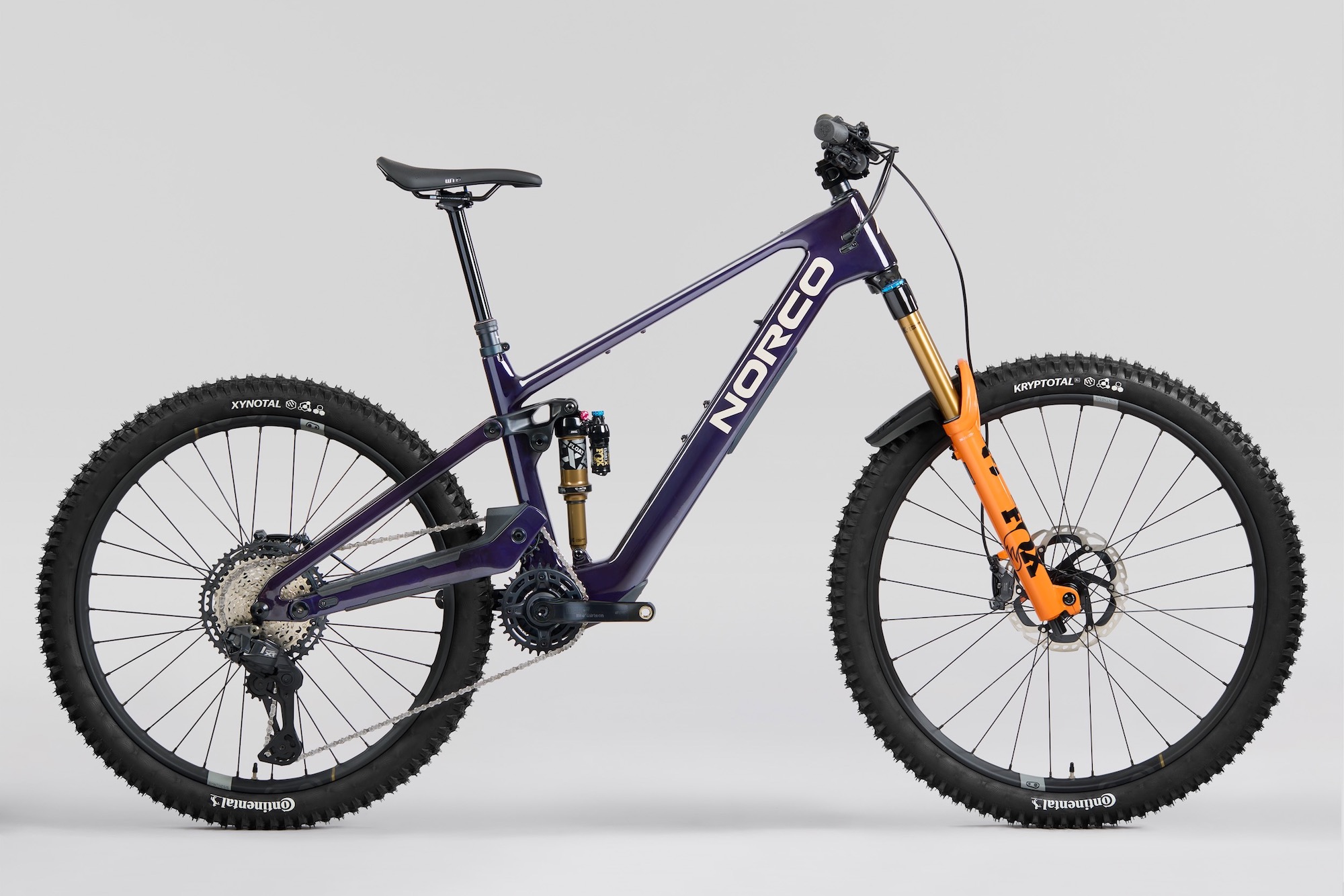 studio image of the Norco Sight VLT TQ C1 build with the purple frame