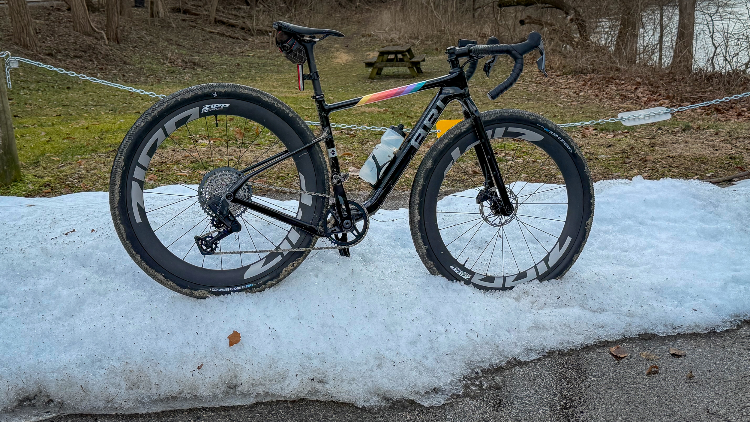 Gravel bike in snow