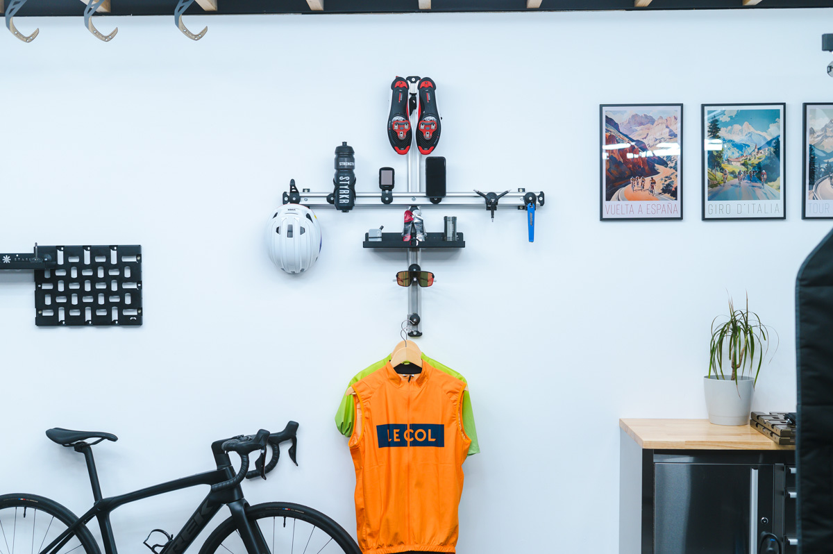 Stashed Products LodeStar rack system, cross on wall