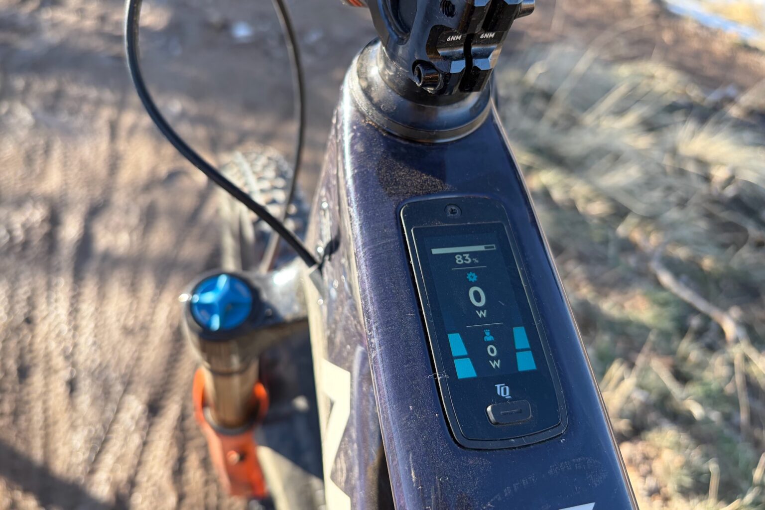 the top tube display of the TQ motor on the Norco Sight TQ eMTB