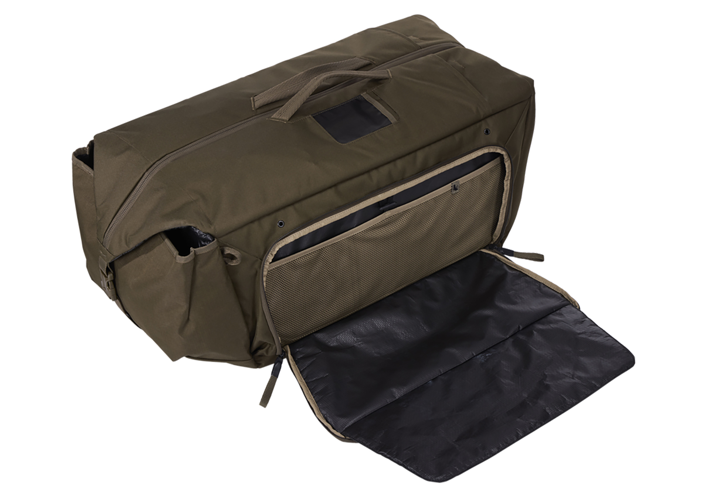 standing mat details on thule roundtrip mtb gear duffel bag.