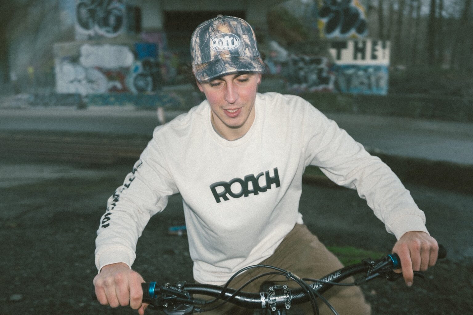Luc Prentice wearing the Roach Immortal Long Sleeve shirt.