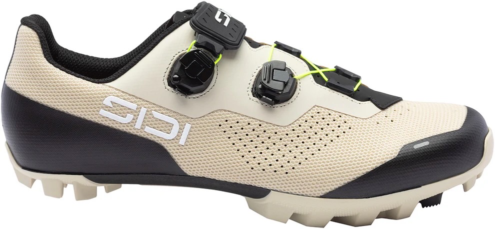 studio image of the SIDI Dominator X in White/Sand, viewed from the side