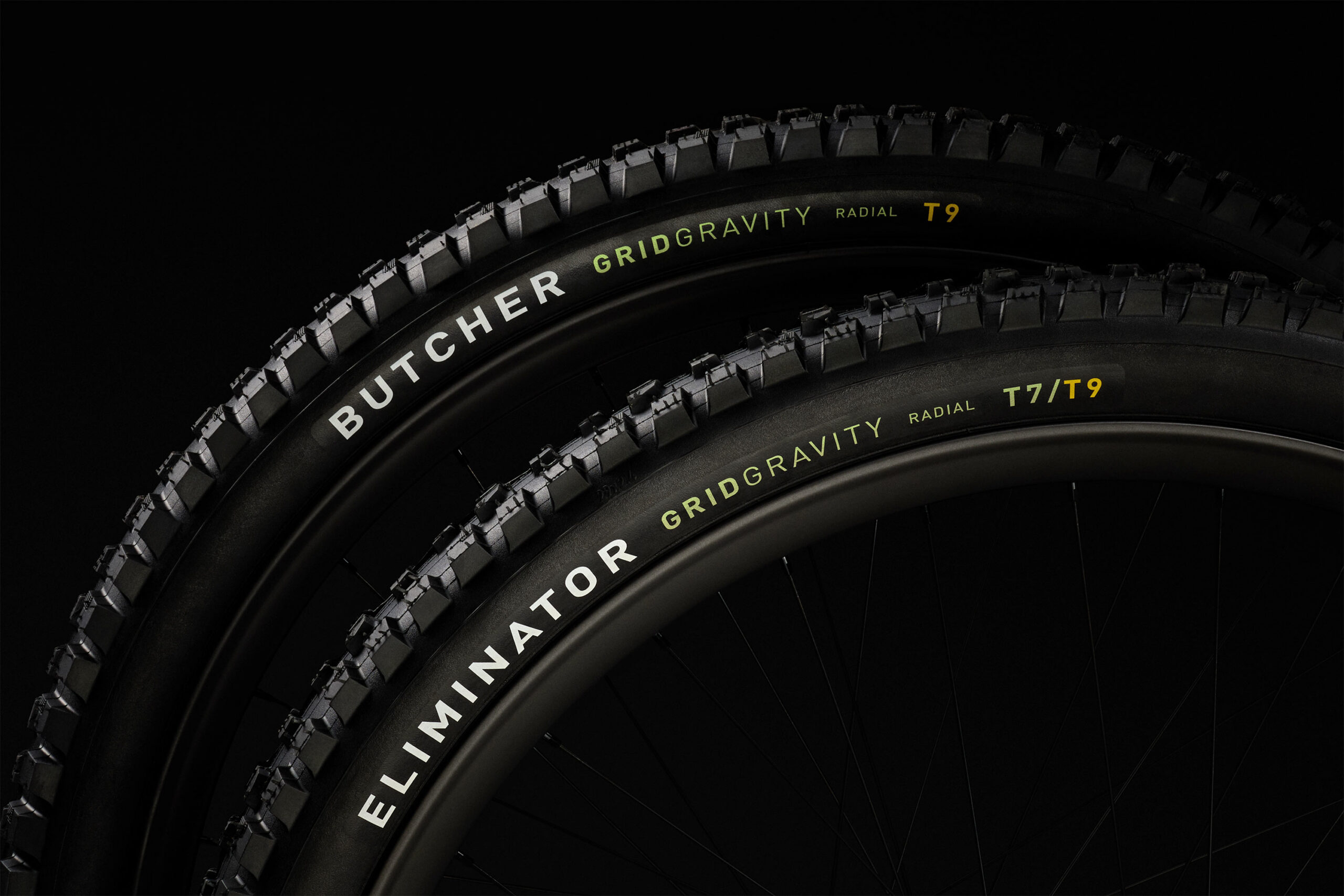 Specialized Grid Gravity Radial mountain bike tires: Butcher & Eliminator sidewalls