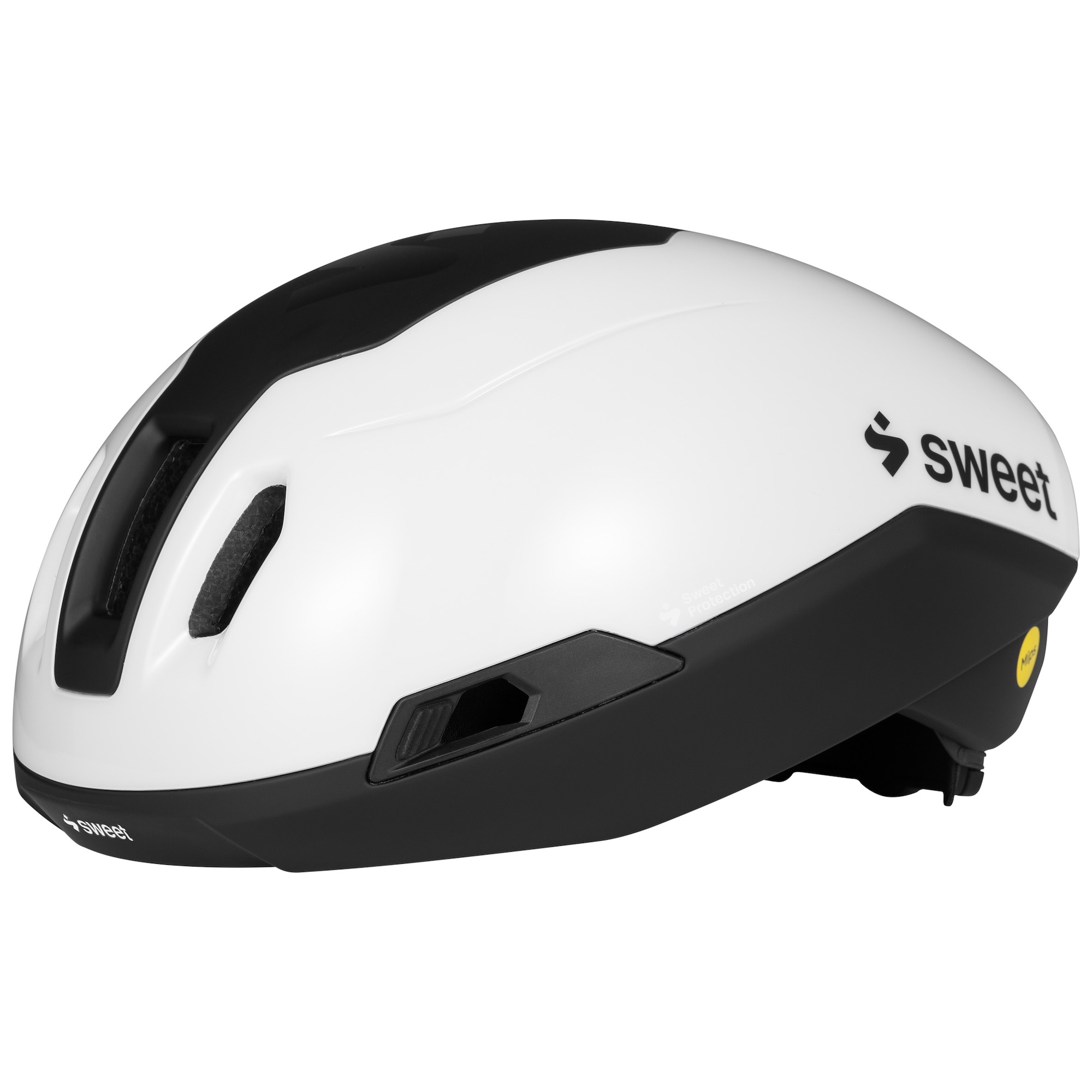 studio image of the Sweet Protection Tucker III 2Vi Mips helmet in Satin White viewed from the front angle