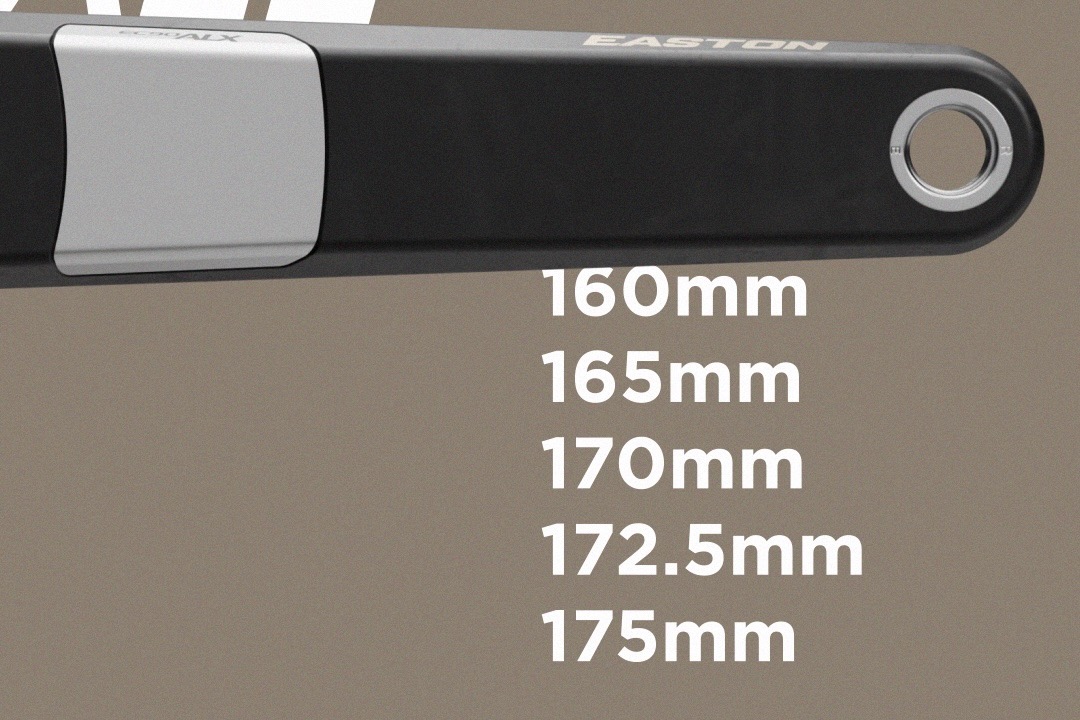 image showing the different lengths offered for the EC90 ALX cranks.
