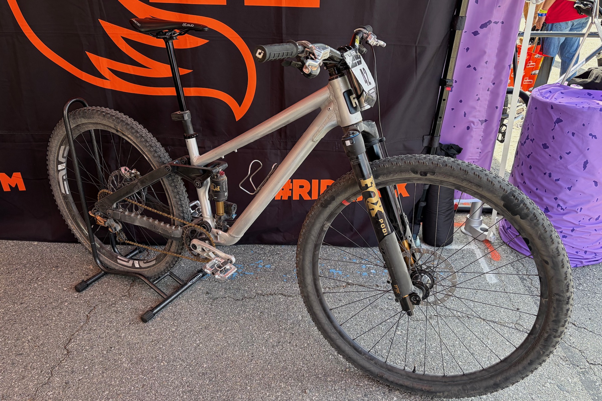 Neko Mullaly's frameworks mega mullet bike raced at the Sea Otter Classic.