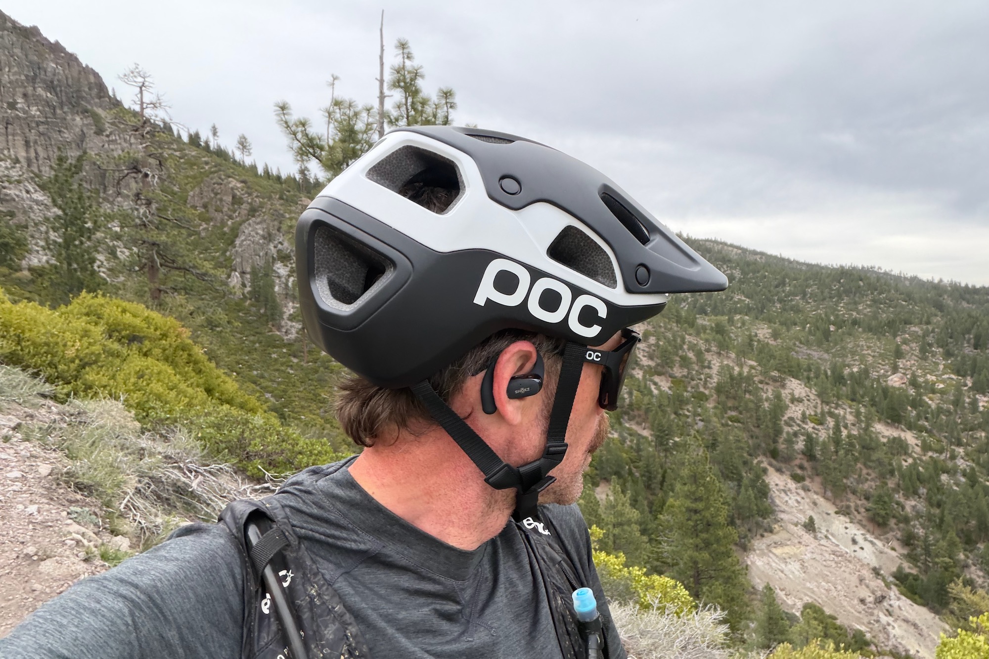 wearing the POC Cularis Pure on a bike ride