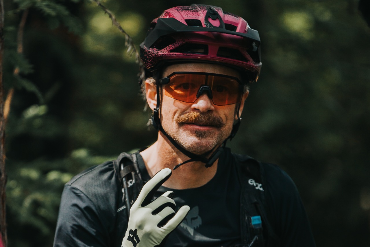 Wearing the Fox Vue Pro glasses on a bike ride