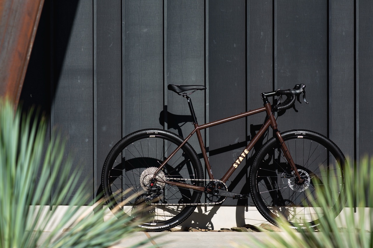 State Bicycles 2026 4130 All-Road rootbeer dark wall