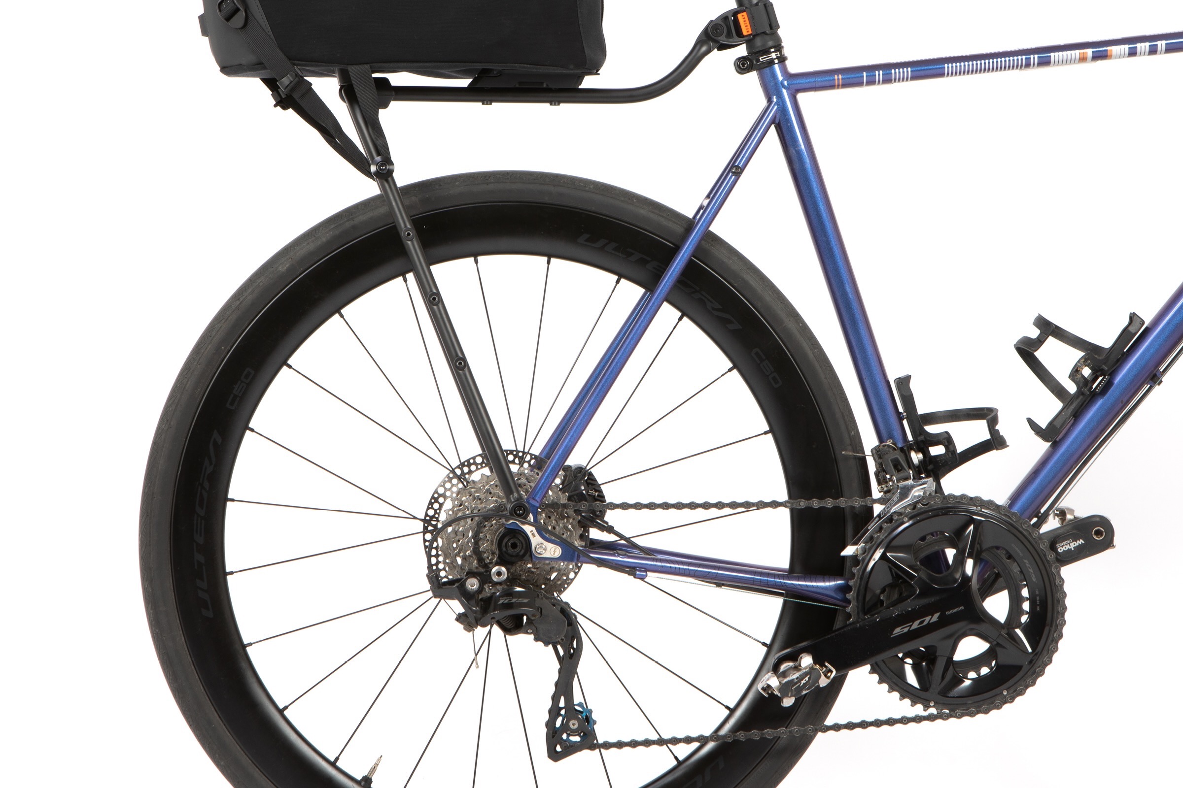 studio image of the restrap Switch rack mounted on a bike