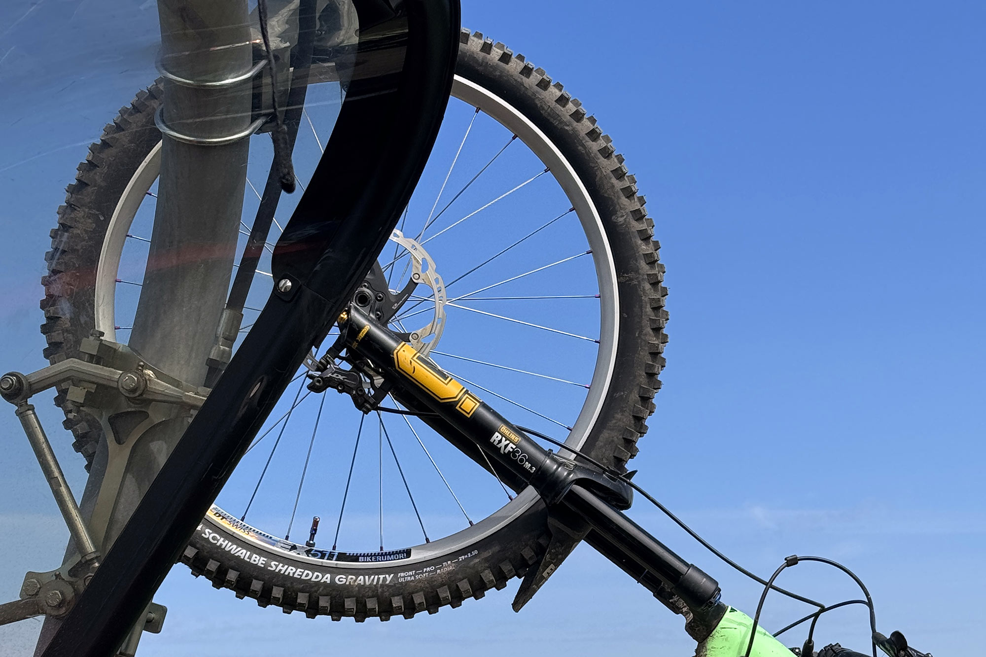 my own custom DT Swiss Classic Silver & Pink 350 DEG + EX511 enduro mountain bike wheels in Scczyrk bikepark