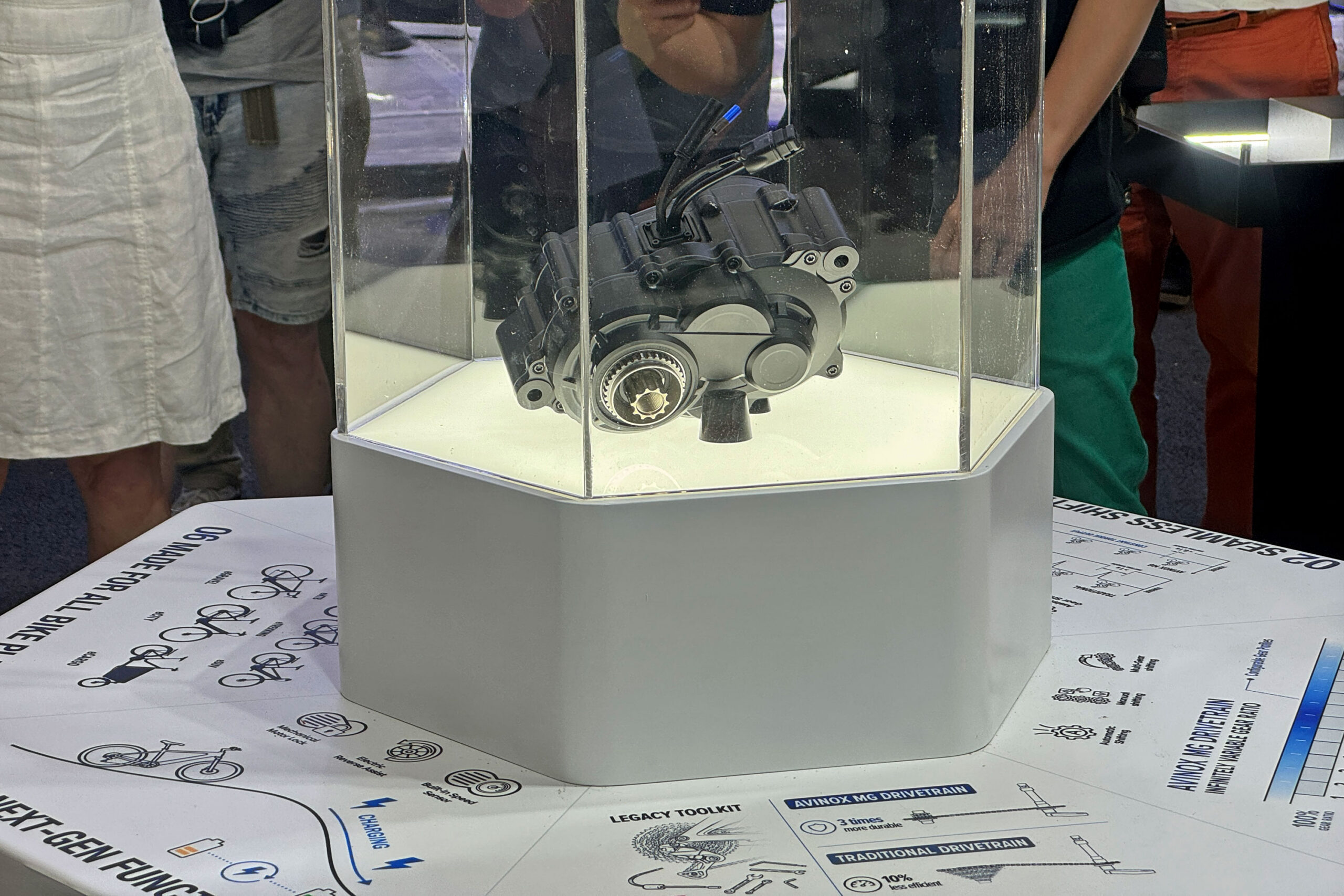 Avinox MG Concept combined ebike motor and gearbox on display at Eurobike 2026