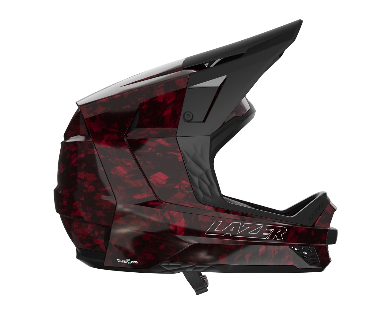 studio image of the side profile of the Lazer A-Line KinetiCore in Carbon Red