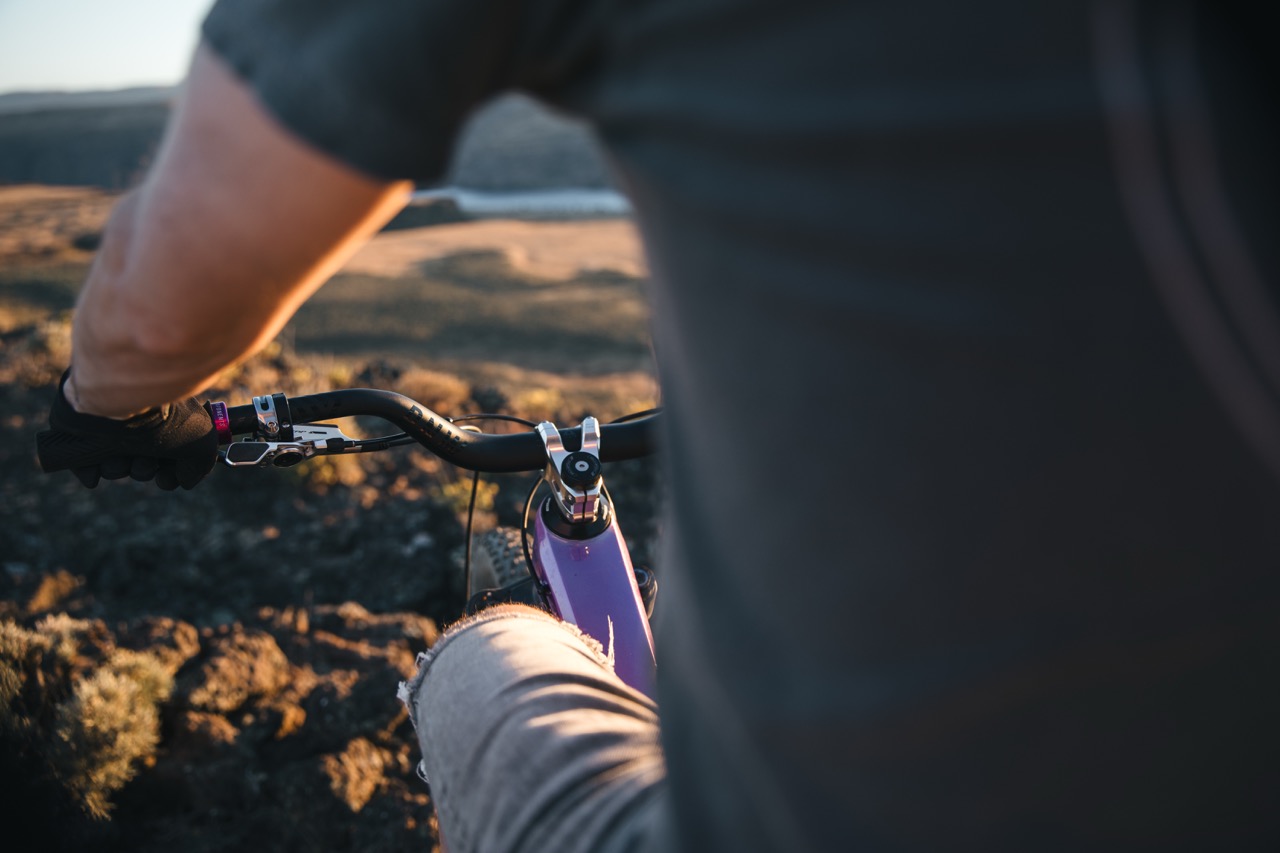 PNW Range High Rise Handlebar from the saddle