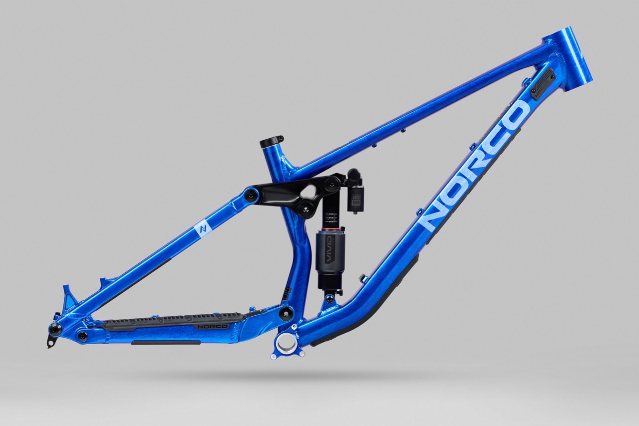 studio image of the Norco Torrent DH frameset in Floating Blue.