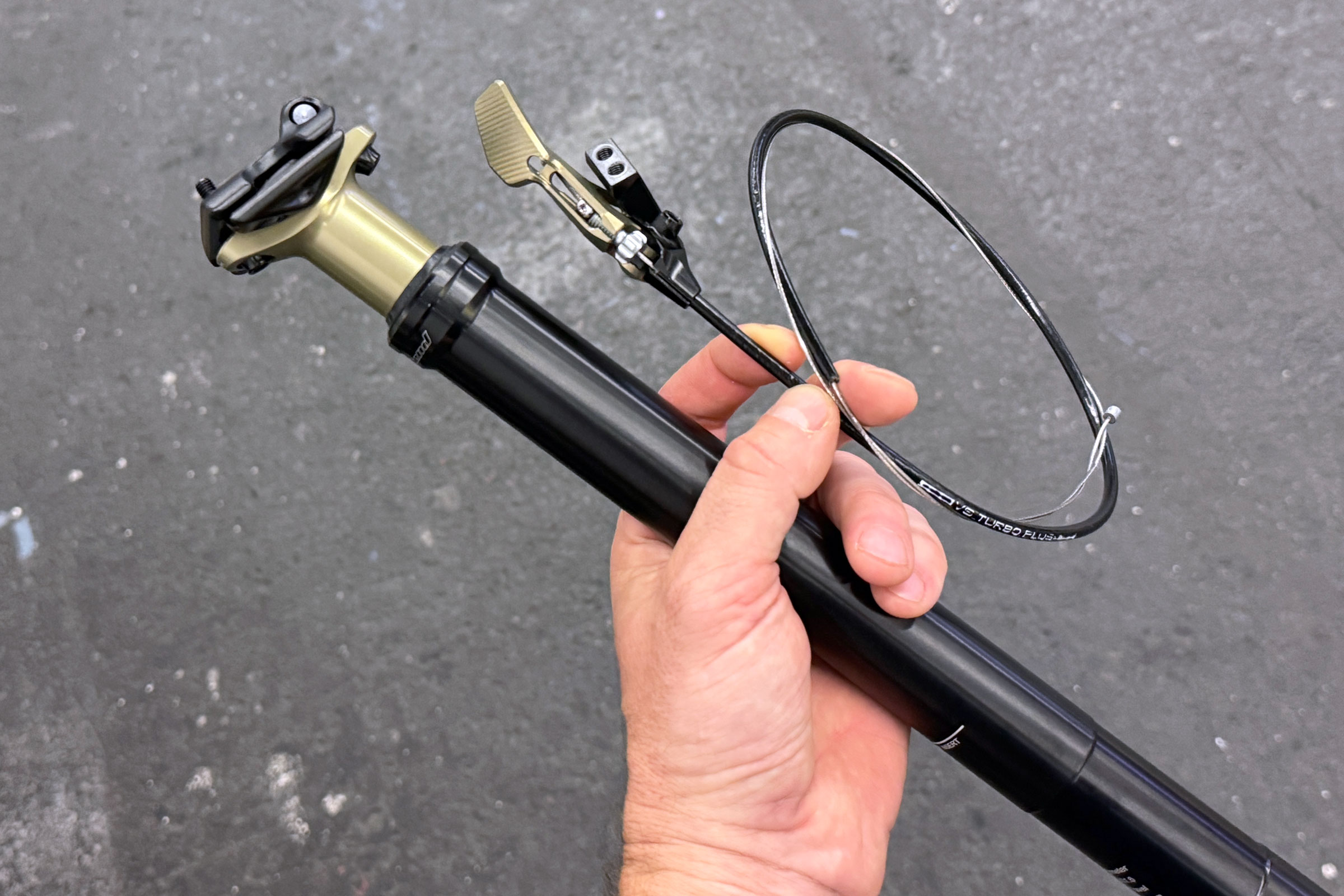 unique all-new 2026 Intend Elevator dropper MTB seatpost, in hand