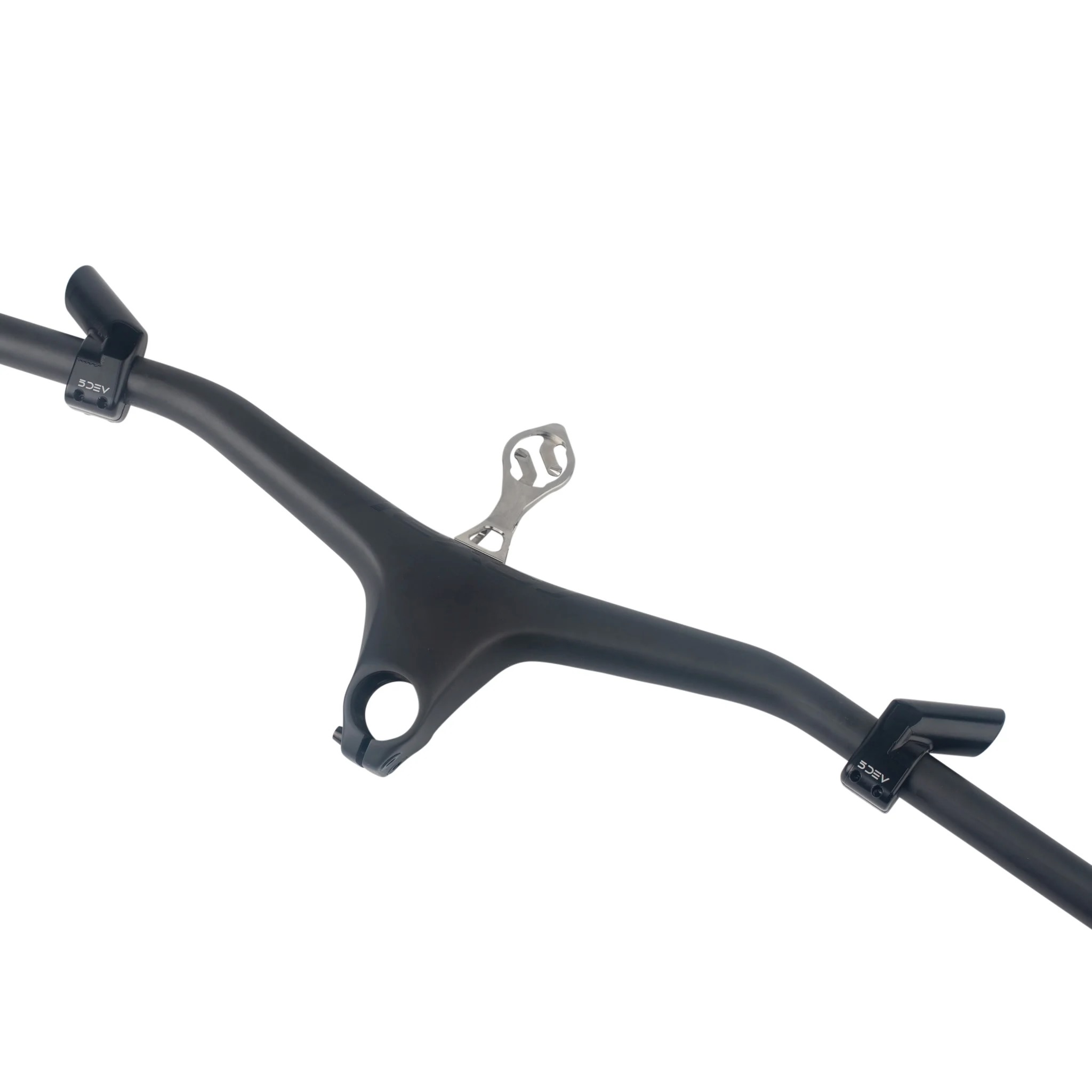 studio image of the 5DEV Shredville Mounts on a mountain bike handlebar
