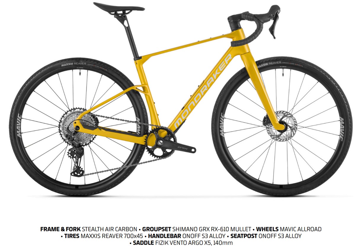 studio image of the Mondraker Arid Carbon S - GRX build in Suncore