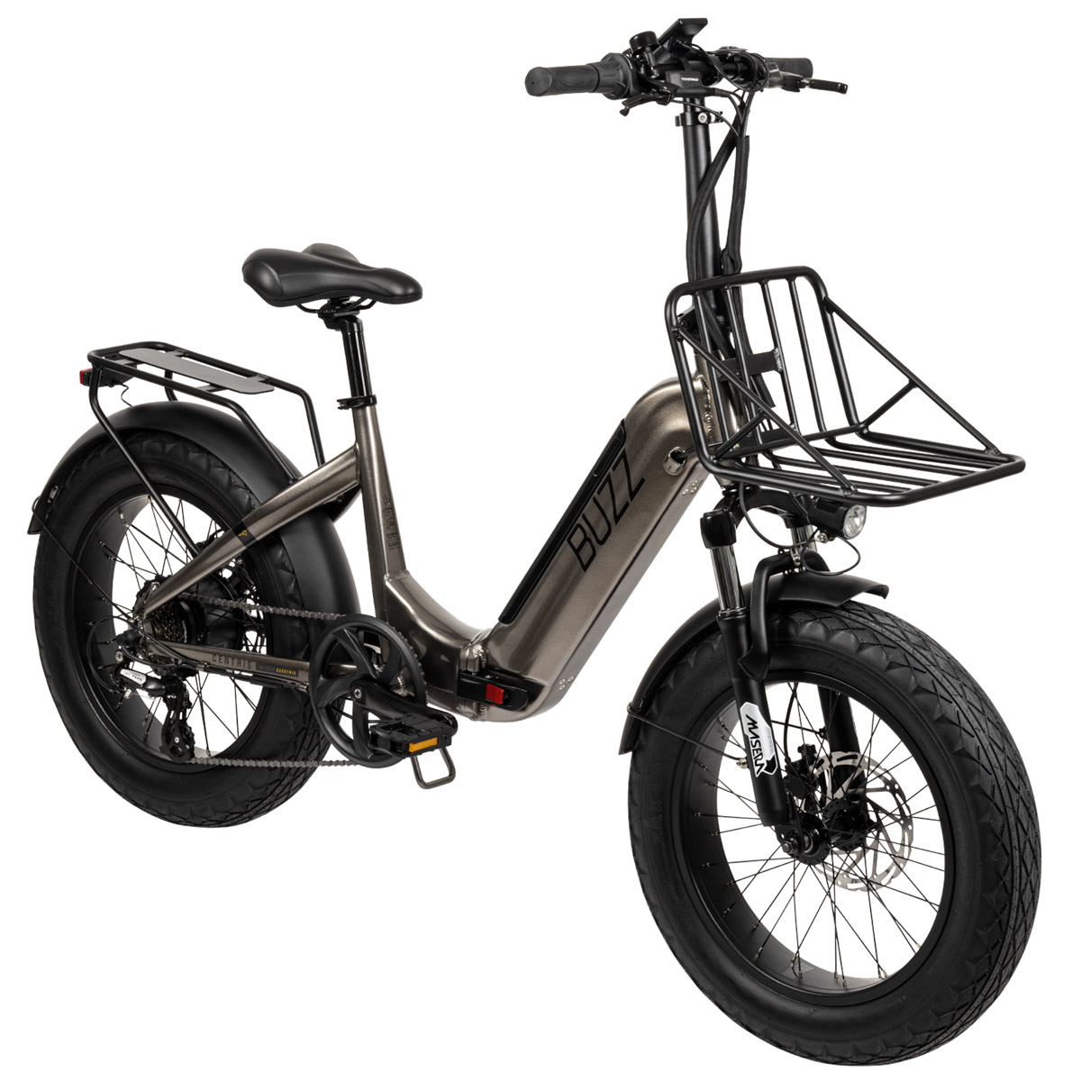 Buzz Centris 2 folding ebike, front angle