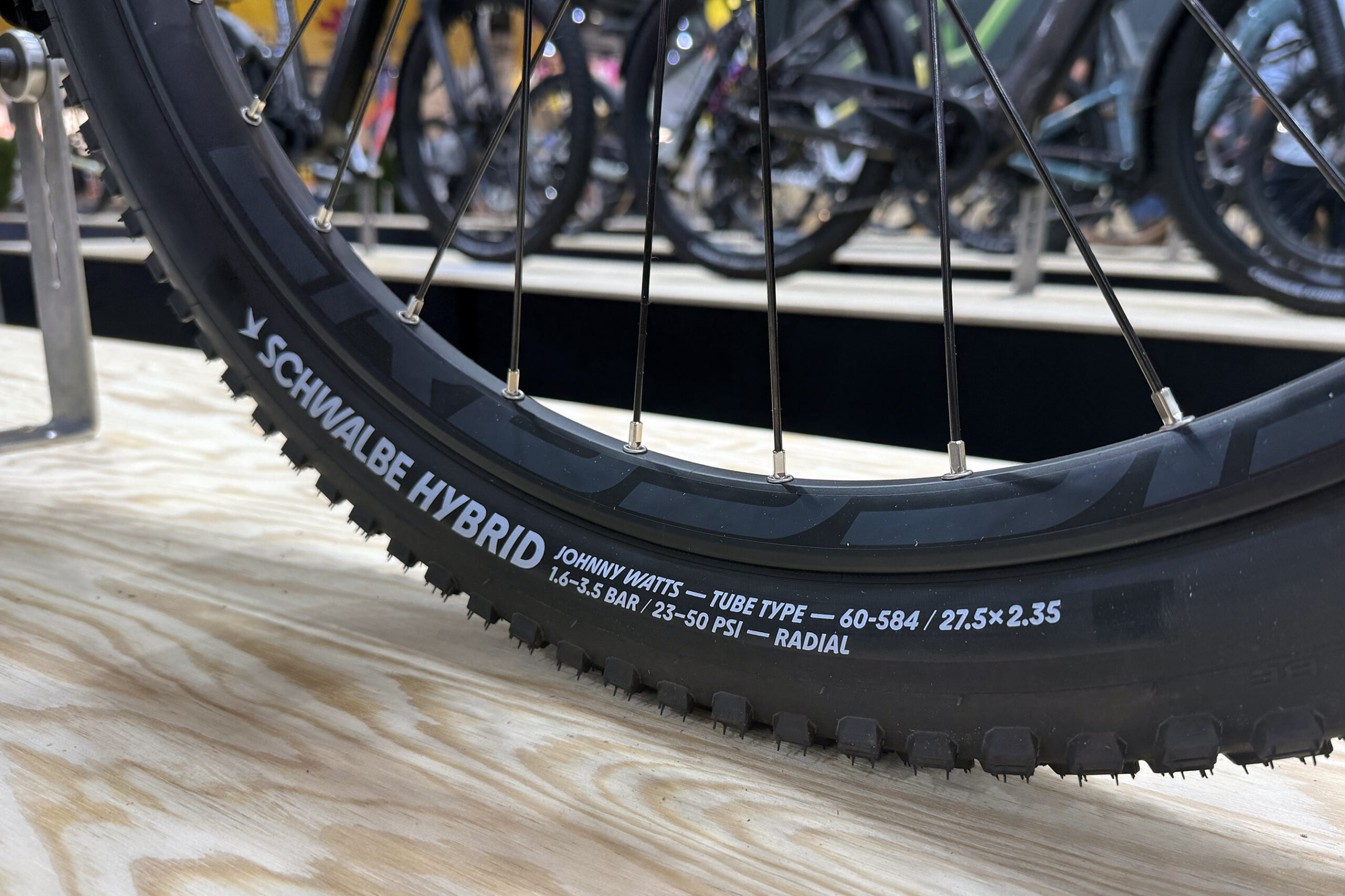 Schwalbe Hybrid Johnny Watts Radial Tube-type tires for eSUV ebikes in 27.5 or 29" variants on MY27 Crussis ebikes