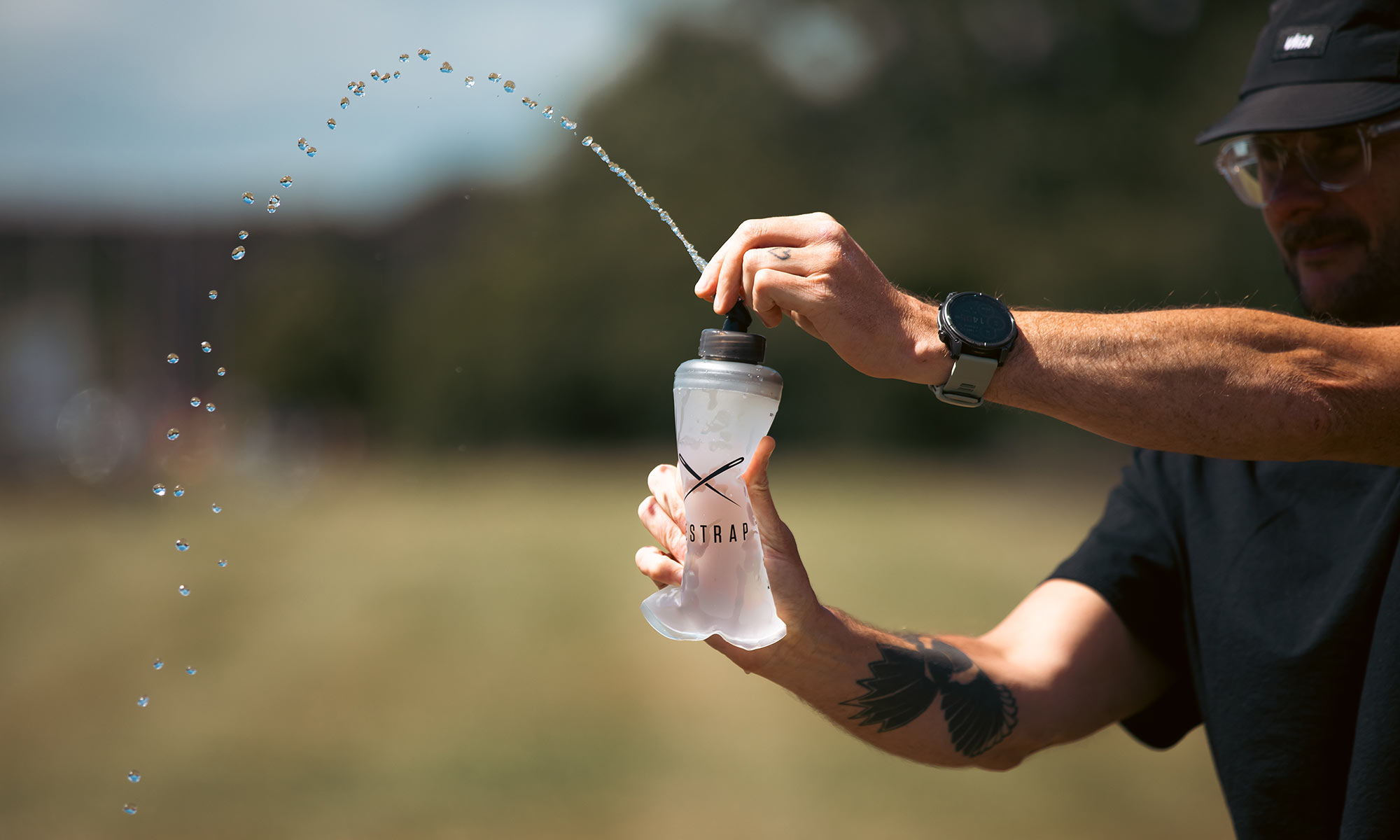 Restrap Soft Flask packable 500ml expansion water bottle: squeeze to squirt