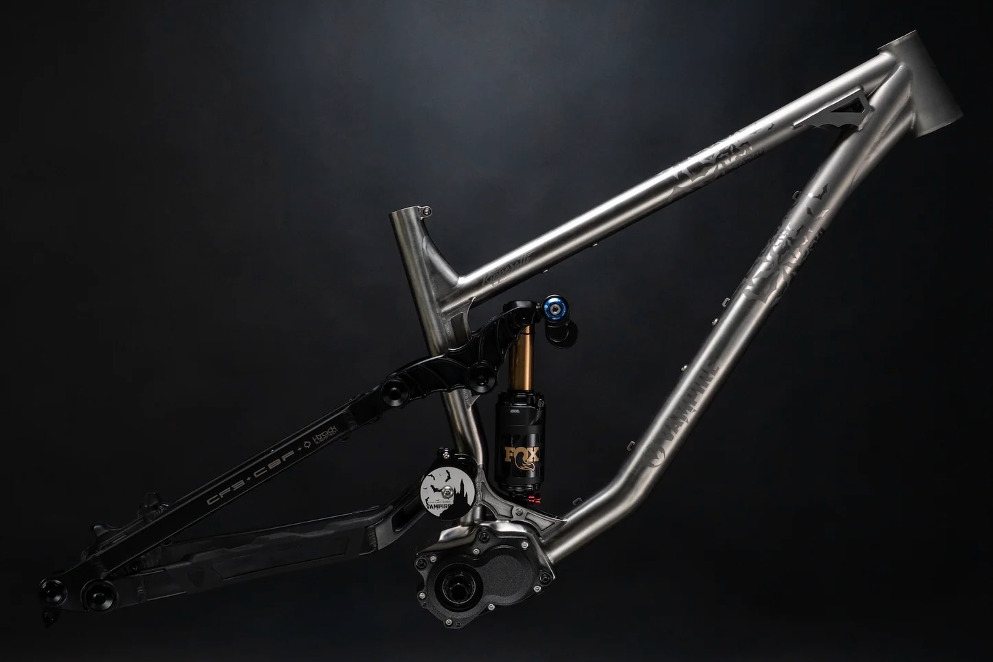studio image of the Vampire Riperatti DH bike frame