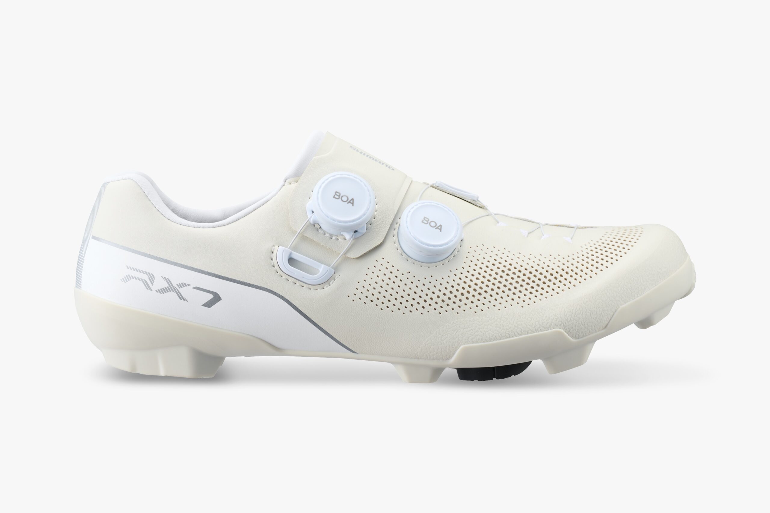 studio image, side profile of the Shimano RX 710 in white