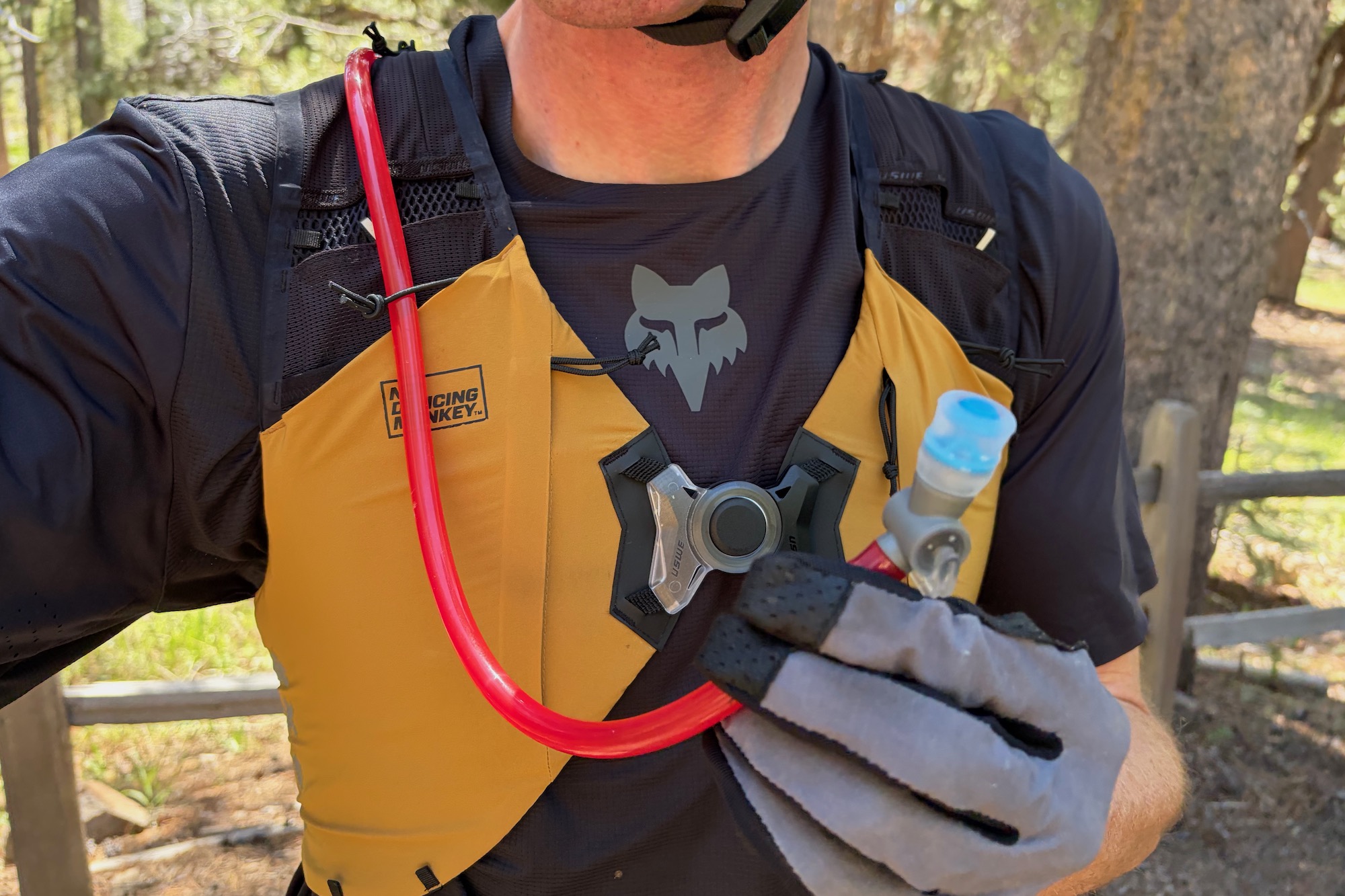 the hydration hose from the water bladder on the USWE VST